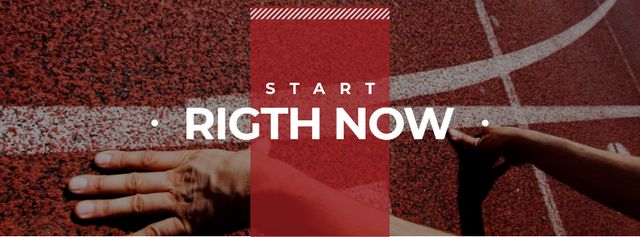 Hands on start line with Motivational Quote Facebook cover Design Template