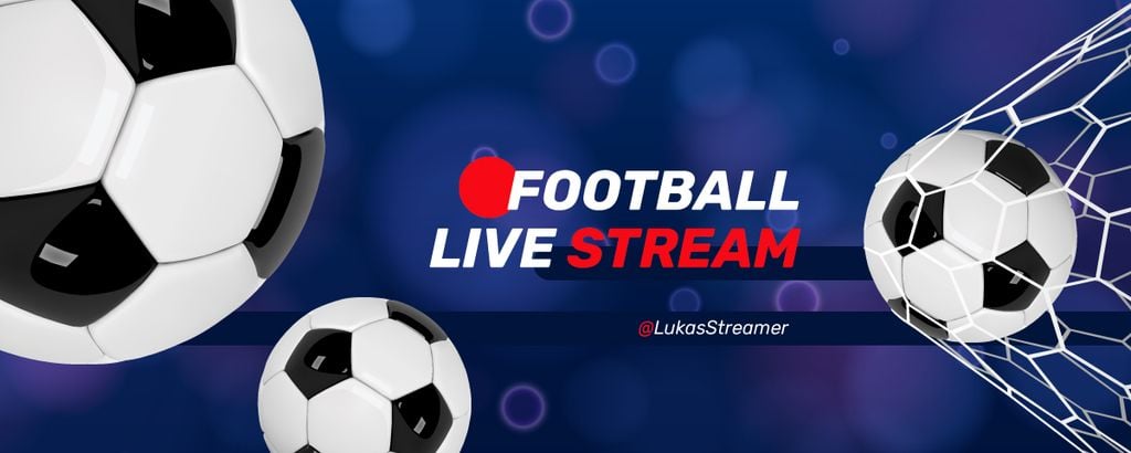 Football Live stream announcement Twitch Profile Banner Design Template