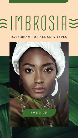 Beauty Ad Woman with Glowing Skin Instagram Story Modelo de Design