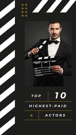 Man with movie clapper Instagram Story Design Template