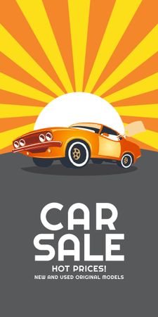 Car Sale Advertisement Muscle Car in Orange Graphic Šablona návrhu