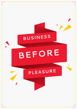 Ontwerpsjabloon van Poster van Business Quote on Red Ribbon