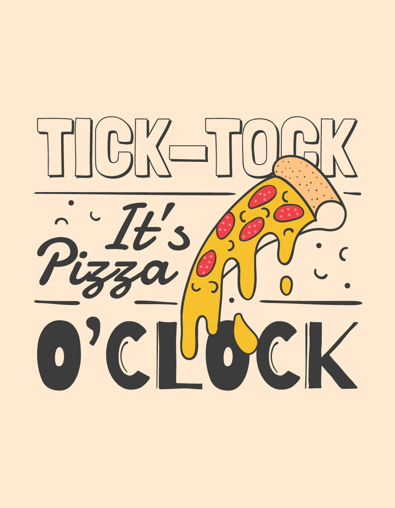 Delicious Italian pizza piece T-Shirtデザインテンプレート