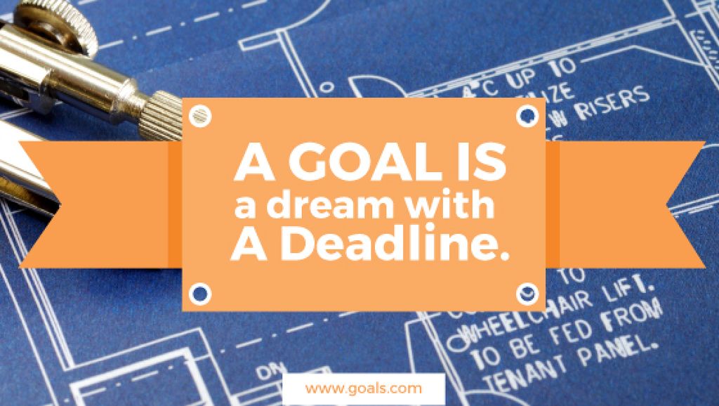 Goal motivational quote on blueprint Title Design Template