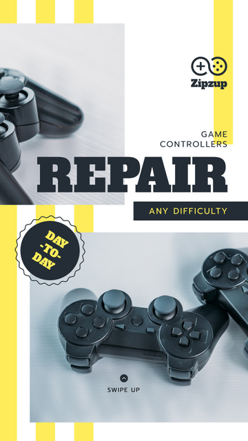 Designvorlage Repair game joysticks Offer für Instagram Story
