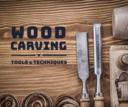 Plantilla de diseño de Wood carving tools and techniques Facebook 