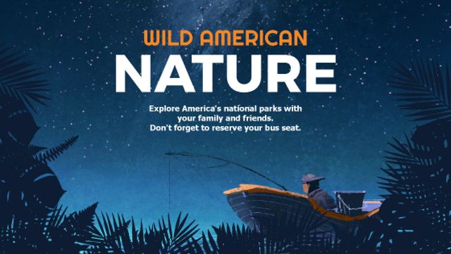 Wild american nature night Forest Title tervezősablon