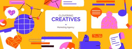 Creative Marketing Agency ad Facebook cover Šablona návrhu