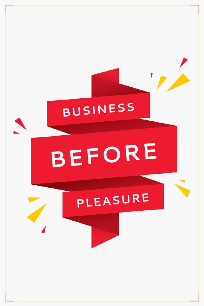 Ontwerpsjabloon van Pinterest van Business Quote on Red Ribbon