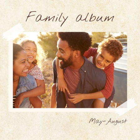 Happy Family at picnic Photo Book Design Template