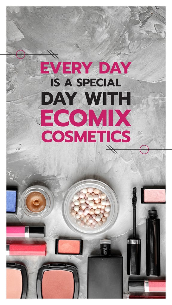 Platilla de diseño Makeup Brand Promotion with Cosmetics Set Instagram Story