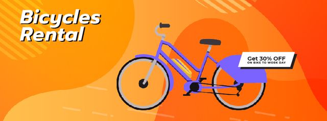 Modern blue bicycle rent offer Facebook Video cover Πρότυπο σχεδίασης