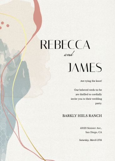 Wedding Announcement On Watercolor Pattern 