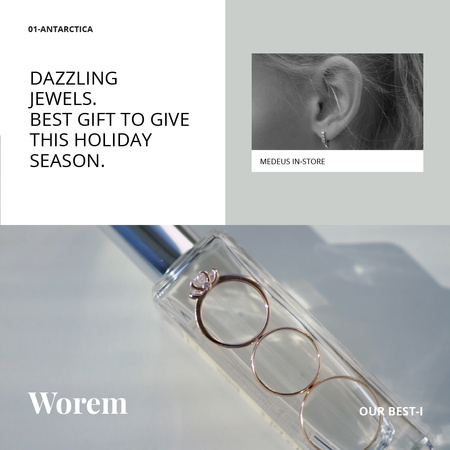 Modèle de visuel Jewerly Offer with Girl with earring - Animated Post