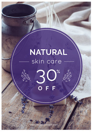 Natural skincare Sale Offer Poster Design Template