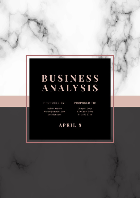 Business Analysis Services Offer on Marble Pattern Proposal – шаблон для дизайна