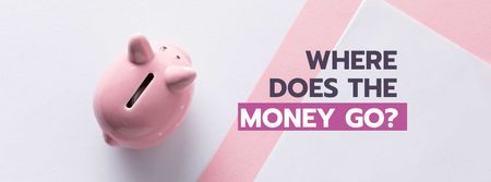 Budgeting concept with Piggy Bank Facebook cover Design Template