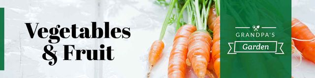 Grocery store with Ripe Carrots Twitter Design Template