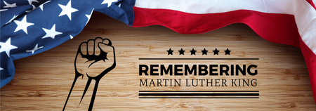 Template di design Martin Luther King Day Greeting with Flag Tumblr