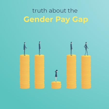 Gender inequality on earnings Animated Post tervezősablon
