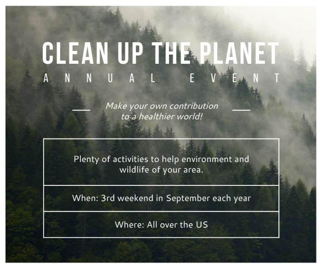 Clean up the Planet Annual event Large Rectangle Design Template