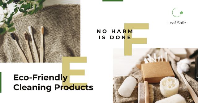 Eco-friendly cleaning products Facebook AD Šablona návrhu