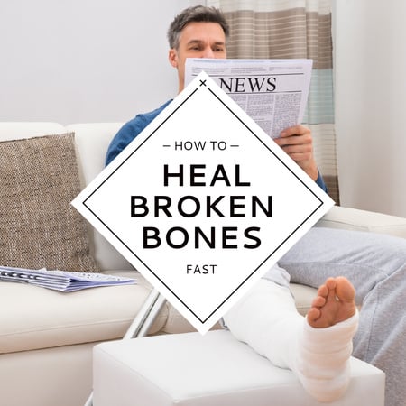 Designvorlage Man with Broken Leg reading Newspaper für Instagram AD