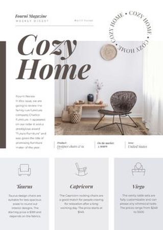 Designvorlage Weekly Digest of Cozy Home für Newsletter