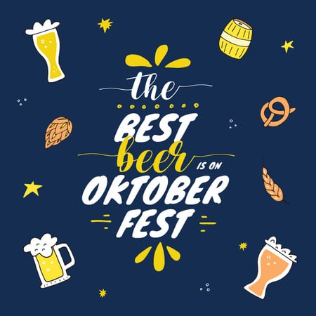 Ontwerpsjabloon van Instagram van Traditional Oktoberfest card