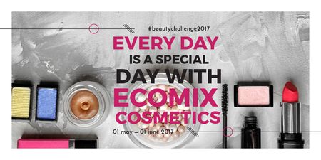 Cosmetics Kit Ad Twitter tervezősablon