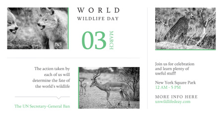 Platilla de diseño World wildlife day with Wild Animals Facebook AD