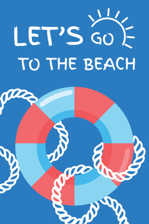 Summer Trip Offer with Floating Ring in Blue Pinterest Design Template