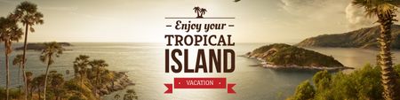 Exotic tropical island vacation Twitter – шаблон для дизайна