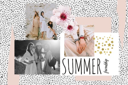 Template di design Fashion Offer with Tender Young Women Mood Board