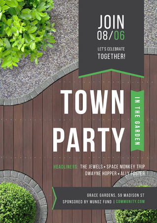 Town party in the garden Poster Πρότυπο σχεδίασης
