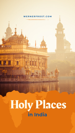 Holy Places with Indian holy temple Instagram Story Design Template