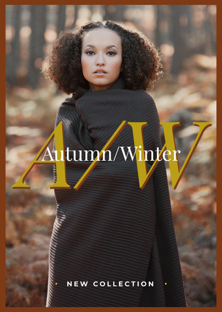 Plantilla de diseño de Stylish woman in winter clothes Flayer 