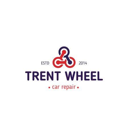 Car Repair Services with Wheels in Triangle Animated Logo Design Template