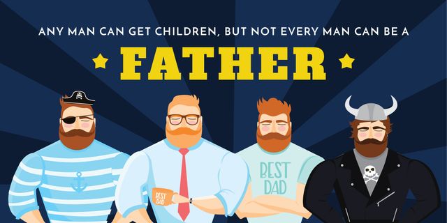 Motivational Phrase about Role of Father Image – шаблон для дизайну