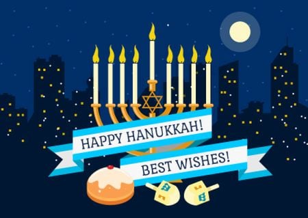 Happy Hanukkah greeting card  Card Design Template