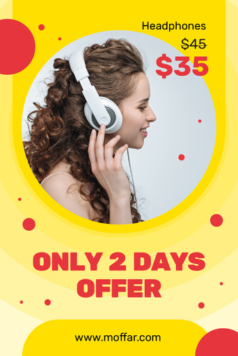 Headphones Ad Woman Listening Music 