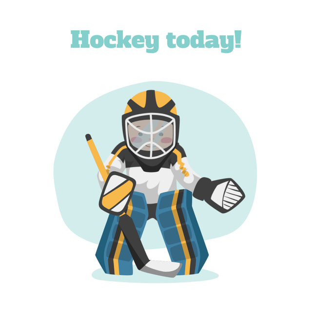 Man playing hockey Animated Post Modelo de Design