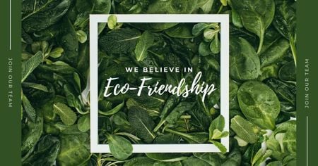 Eco Friendship Concept Green plant leaves Facebook AD Modelo de Design