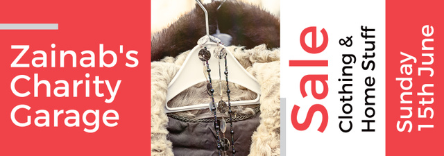 Charity Sale Announcement Clothes on Hangers Tumblr – шаблон для дизайну