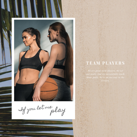 Sports Inspiration with Women Playing Basketball Animated Post Design Template