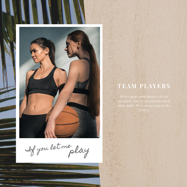 Sports Inspiration with Women Playing Basketball Animated Postデザインテンプレート