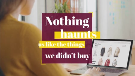 Platilla de diseño Consumerism Quote Woman Shopping Online Full HD video
