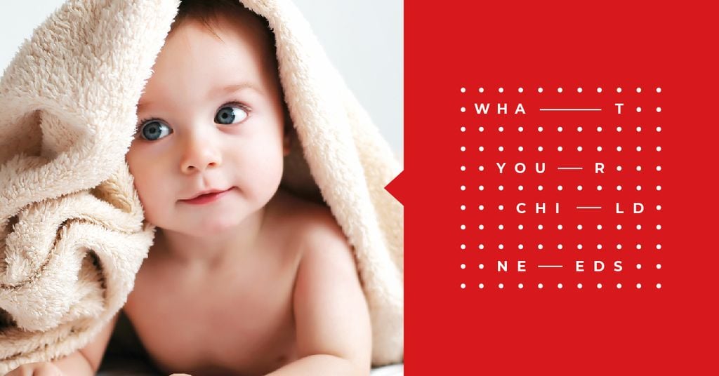 Cute Baby in Towel Facebook AD Design Template