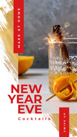 Designvorlage Christmas cocktail with sparkler für Instagram Story
