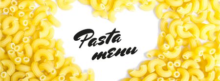 Italian Pasta Heart frame Facebook cover Design Template